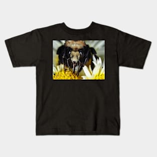 Large bumblebee gathering food on a flower Kids T-Shirt